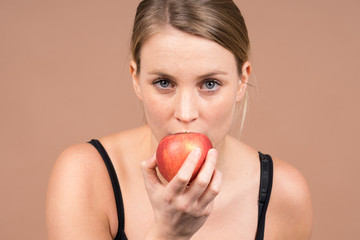 Wall Mural - girl with an apple