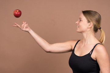 Wall Mural - girl with an apple