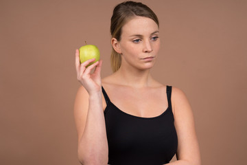 Wall Mural - girl with an apple