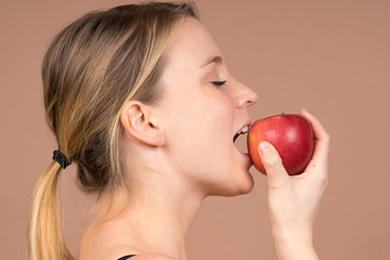 Wall Mural - girl with an apple