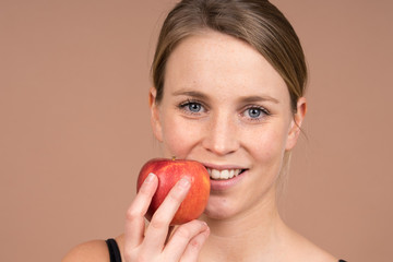 Wall Mural - girl with an apple