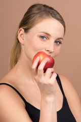 Wall Mural - girl with an apple