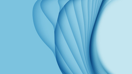 Wall Mural - vector 3d abstract background with paper cut shapes. blue carving art. paper craft landscape with gr