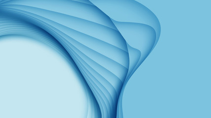 Wall Mural - vector 3d abstract background with paper cut shapes. blue carving art. paper craft landscape with gr