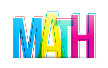 Math word vector on a white background