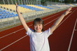 © denys_kuvaiev - Little girl have fun on the stadium