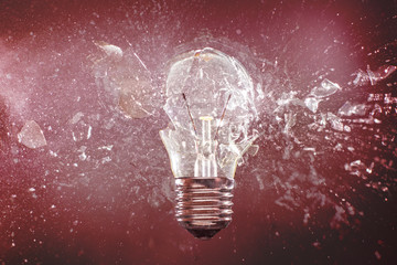 Wall Mural - bulb explosion high speed photography