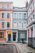 Pastel Coloured Houses In London, UK.