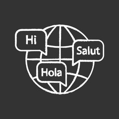 Poster - World languages chalk icon