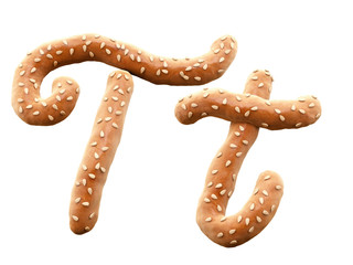 Sticker - Pretzel with sesame font