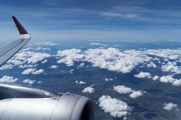 Wall Mural - flying over cambodia. aerial landscape. view from airplane window