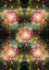 Canvas Print - abstract artistic multicolored computer generated roses fractals pattern artwork