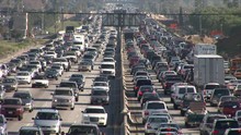 Heavy Traffic On Freeway In Los Angeles United States