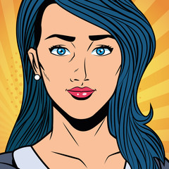 Wall Mural - Pop art woman cartoon