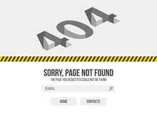 Error 404 Page Not Found. Website 404 Web Failure. Oops Trouble Internet Warning Design.