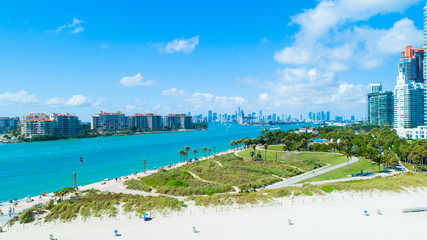 Wall Mural - Aerial view of Miami Beach, South Beach, Florida, USA. 