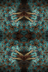 Canvas Print - unique computer generated abstract colorful fractal patterns artwork background