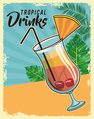 Wall Mural - tropical cocktail poster