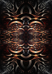 Canvas Print - artistic colorful computer generated fractals artwork as a unique background