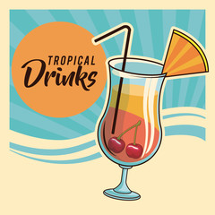 Sticker - tropical cocktail poster