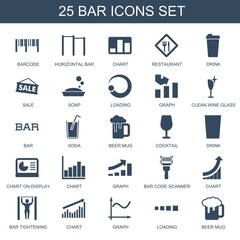 Canvas Print - 25 bar icons