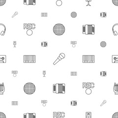 Poster - music icons pattern seamless white background