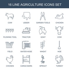 Wall Mural - 16 agriculture icons