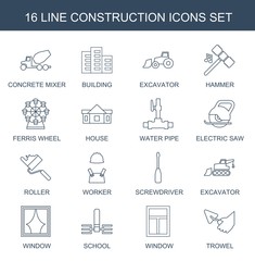 Canvas Print - 16 construction icons