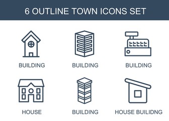 Wall Mural - 6 town icons