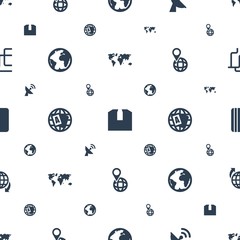 Sticker - global icons pattern seamless white background