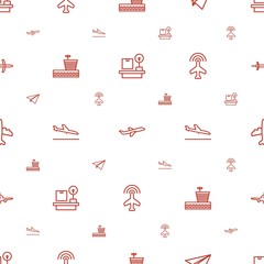 Sticker - airplane icons pattern seamless white background