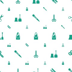 Poster - manicure icons pattern seamless white background