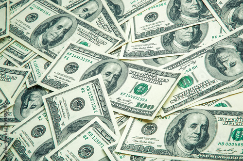 Fotomural A pile of one hundred US banknotes