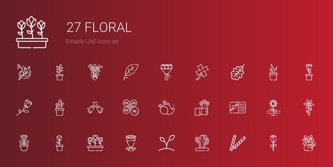 Sticker - floral icons set