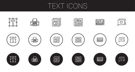 Poster - text icons set