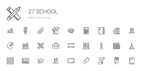 Poster - school icons set