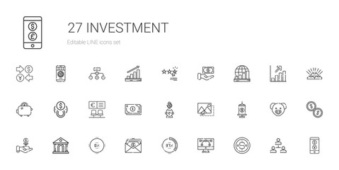 Canvas Print - investment icons set