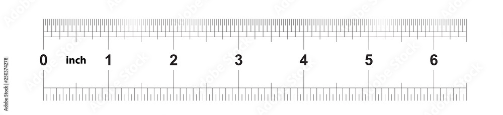 Ruler 6 inches imperial. Ruler 6 inches metric. Precise measuring tool ...