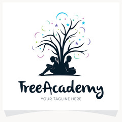 Poster - Tree Academy Kids Reading Logo Design Template Inspiration