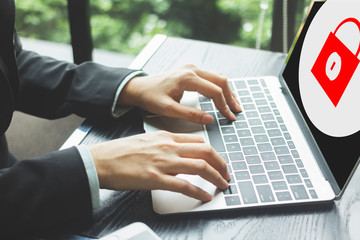 internet security concept for computer password security. protect against unauthorized access from h