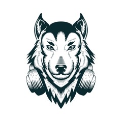 Wall Mural - Wolf headphone vector illustration amazing design for your company or brand