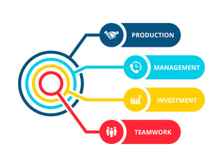 Vector infographic design template. Business concept with 4 options, parts, steps or processes. Can be used for workflow layout, diagram, number options, web design