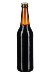 bottle with beer on white background