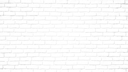 Realistic light white brick wall background. Distressed overlay texture of old brickwork, grunge abstract halftone pattern. Texture for template, layout, poster, fabric and different print production.