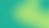 Bright turquoise and green pop art retro background with halftone in comics style vector illustration eps10