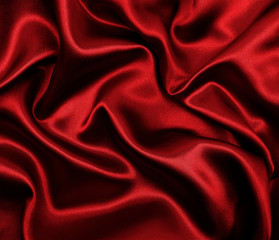 Wall Mural - Smooth elegant red silk or satin luxury cloth texture as abstract background. Luxurious valentines day background design