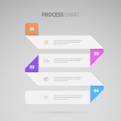 Wall Mural - process chart. business data element of chart, graph, diagram with 4 steps, options, parts, processe