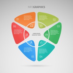 Wall Mural - process chart. business data. abstract element of chart, graph, diagram with 6 options, parts, proce