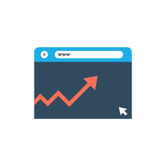 web browser marketing symbol in flat style