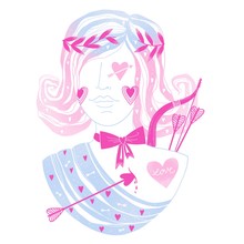 Love Goddess Cupid Girl Illustration